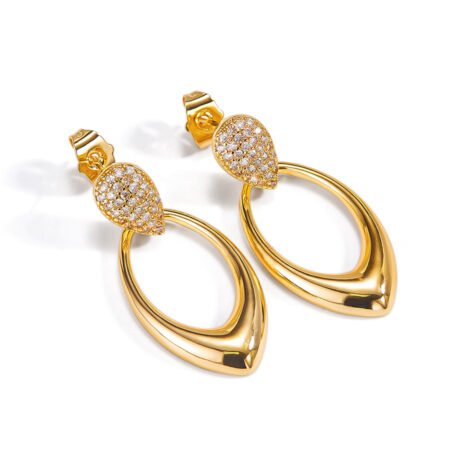 CZ Teardrop Dangle Earrings