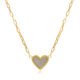 Engraved Heart Pendant with Paper Clip Chain Necklace
