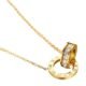Roman Numeral Linked Double Circle Pendant Necklace