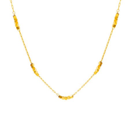 Golden Cube Chain Necklace