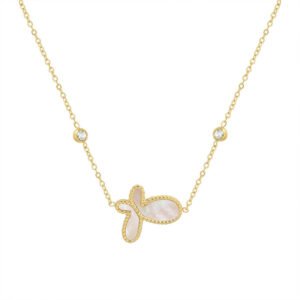 White Shell Butterfly Pendant Necklace
