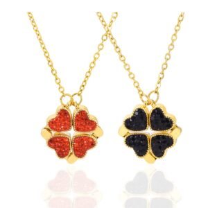 Double Sided Heart Pendant Necklace