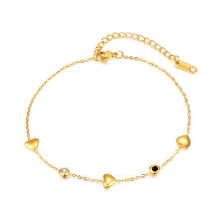 Rhinestone Heart Bracelet