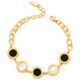 Roman Numeral Black & White Shell Bracelet