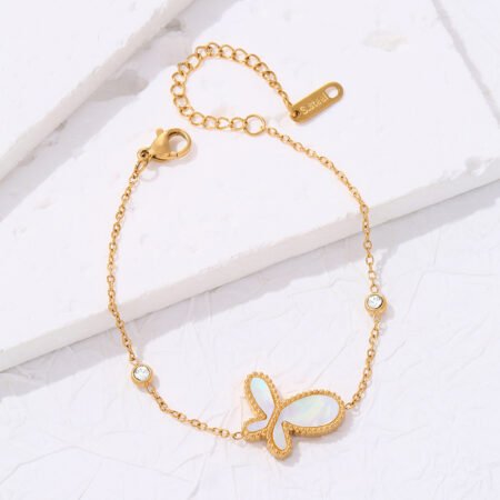 White Shell Butterfly Bracelet